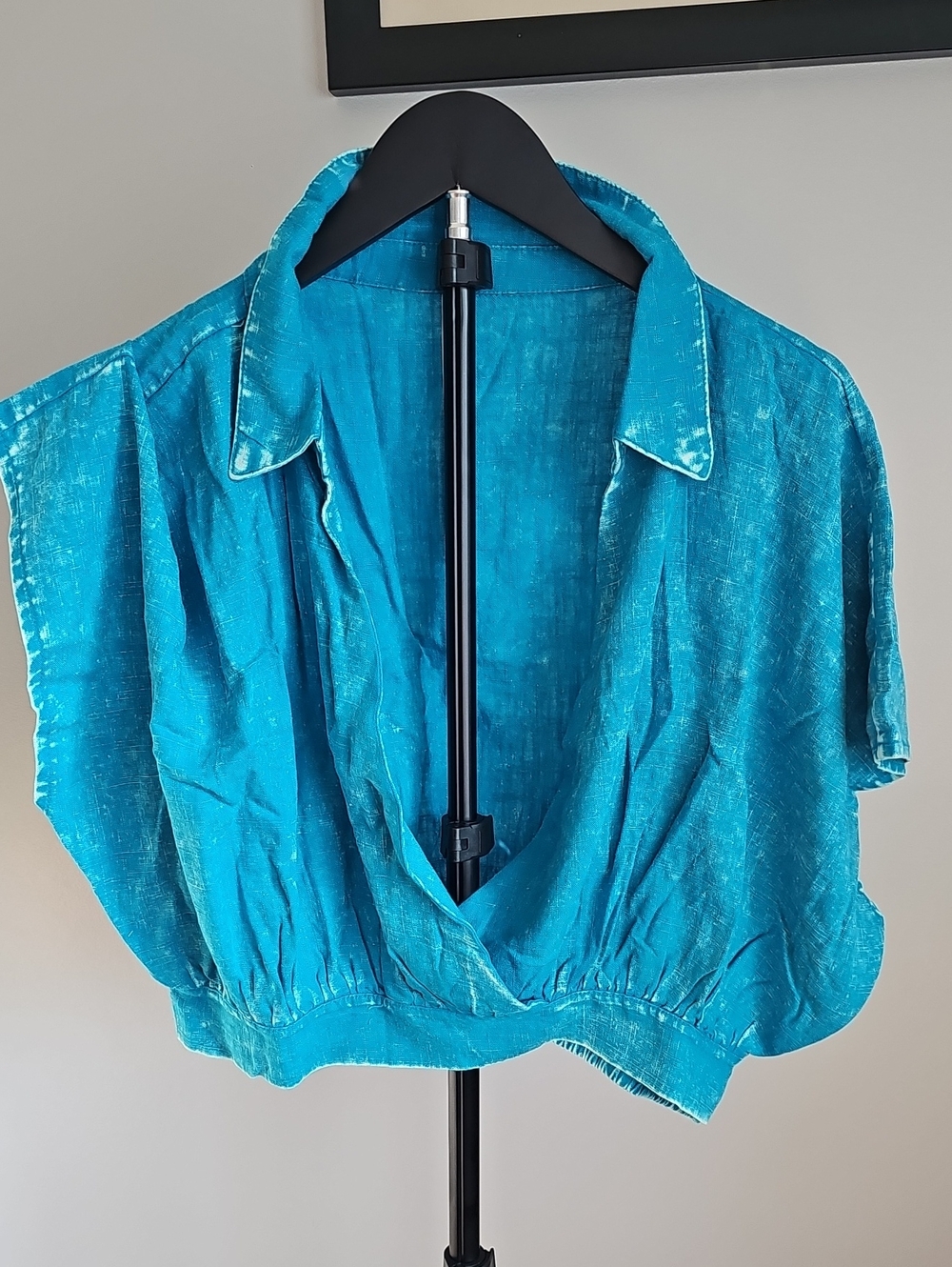 Zenana Outfitters Teal Blue V-Neck Short Sleeve Top